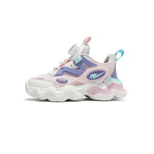 Кроссовки для бега для детей: противоскользящие, износостойкие, с отскоком, дышащие, легкие, с амортизацией ADOONGA, розовый/фиолетовый