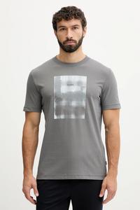 Хлопковая футболка Boss Orange, серый