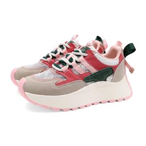 FOXER Амортизирующие износостойкие легкие утепляющие коврики низкие массивные кроссовки женские бежевый/розовый/желтый - бежевый/розовый/зеленый, цвет Beige/Pink/Green