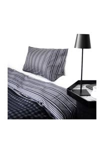 Чёрно-бело-серая постельное бельё из 100% хлопка с пододеяльником и наволочками Cofi 135x200 см