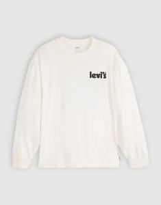 Футболка Levi's Off Beets с принтом на спине, аутентичный крой, с длинными рукавами, бежевого цвета