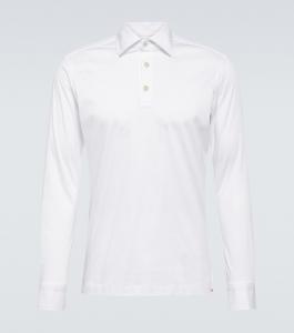 Топ поло из хлопкового поплина Kiton, белый