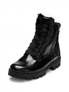 Мягкие лакированные ботильоны черного цвета VITAFORM