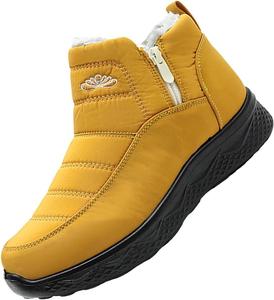 Женские и мужские зимние ботинки на молнии до щиколотки с утеплителем и меховой подкладкой, водонепроницаемые, теплые, удобные для ношения на улице Generic, желтый