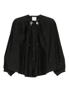 Украшенная блузка на пуговицах Forte Forte, черный