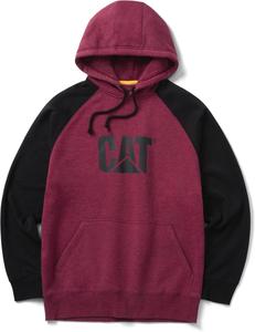 CAT Мужская толстовка с капюшоном и реглан, Carmenere Heather/Black