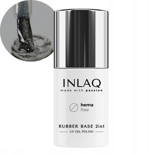 INLAQ Rubber Base 2in1 Прозрачная с частицами без HEMA