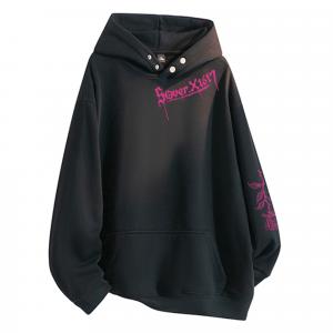 Толстовка Unisex Hooded Moderate Others X1617, черный fleece-lined sweatshirt+magenta print