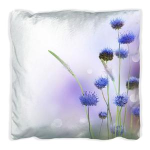 Подушка Wallario Premium, мягкая поверхность, с абстрактным фиолетовым цветочным мотивом, размер: 40 x 40 см, с белой спинкой