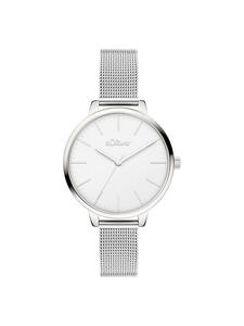 s.Oliver Классические наручные часы с сетчатым ремешком серебристого цвета