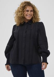 Блуза Kaffe Curve Button-down blouse, Black Deep/Mottled Black