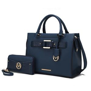 Женская сумка-шоппер Virginia из веганской кожи с кошельком от Mia K MKF Collection By Mia K., темно-синий