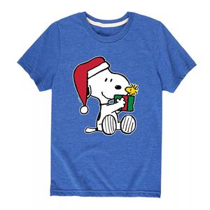 Подарочная футболка с рисунком Peanuts Snoopy Woodstock для мальчиков 8–20 лет Licensed Character, синий