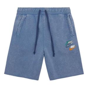 Шорты men's alphabet logo straight loose casual shorts blue Nike, мультиколор