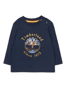 Футболка с длинными рукавами и графичным принтом Timberland Kids, синий