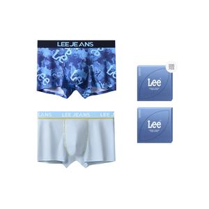 Бокс мужских трусов в подарок, 2 полоски Lee, светло-голубой
