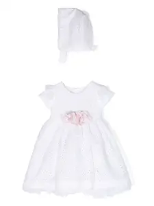 Платье с короткими рукавами и вышивкой AMAYA, белый