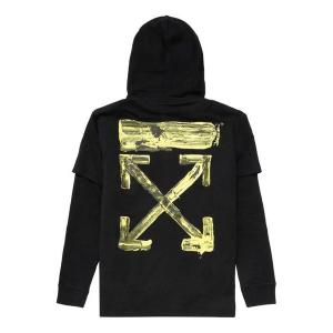 Толстовка back arrow printing drawstring black Off-White, черный