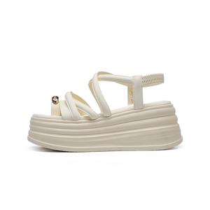 CARDANRO Пляжные сандалии женские 2024 лето новинка бежевые, цвет Beige