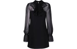 Платье Miu Miu с длинными рукавами, черный