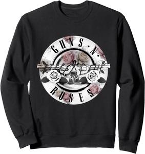 Официальная толстовка Guns N' Roses с цветочным принтом и изображением пули, черная