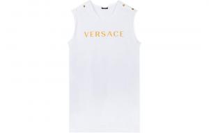 VERSACE Женское белое платье без рукавов