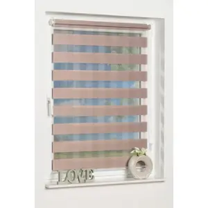 Двойная рулонная штора RIMINI защита от света без сверления, 1 штука K-Home, серо-коричневый