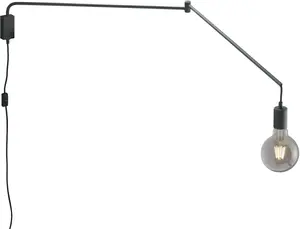 TRIO Leuchten Настенный светильник Line, 1 лампочка, лампочка E27 | без лампочек Высота: 25 см, черный