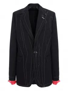 Блейзер Avva с декоративной строчкой Cuanna, черный