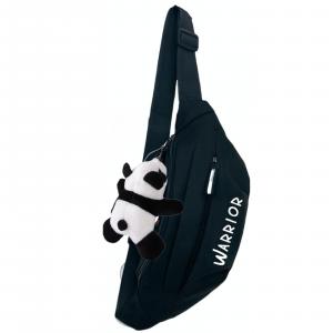 Воин Нейлоновая Сумка-слинг Нагрудная Сумка Через Плечо Унисекс Черный Белый, Белый [без подвески]