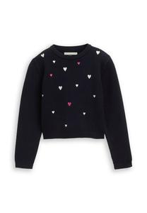 Джемпер TOM TAILOR CROPPED MIT STICKEREI, Sky Captain Blue/Dark Blue