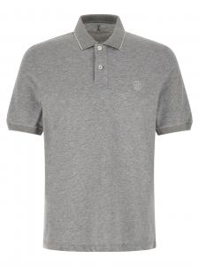 Поло из стрейчевого трикотажа Brunello Cucinelli, серый