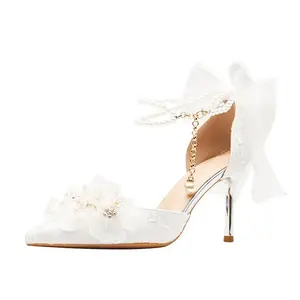 Lanza Стройные каблуки женские белые на шпильке 8 см, цвет White 8CM