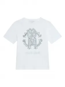 Футболка с логотипом Roberto Cavalli, белый