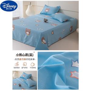 Disney Простыня с пододеяльником 150х230 см, хлопок, бамбук, охлаждающая, цвет Little Bear's Wish (Blue)