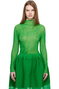 Топ из шифона с перекрученными нитями (3 шт.) Issey Miyake, зеленый