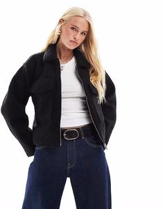 ONLY куртка-букле на молнии черного цвета