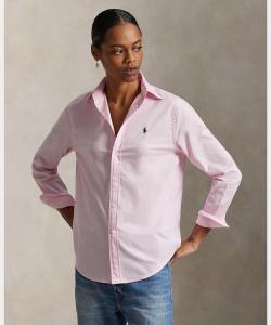 Классическая рубашка из хлопковой саржи Polo Ralph Lauren, цвет 650 Pink