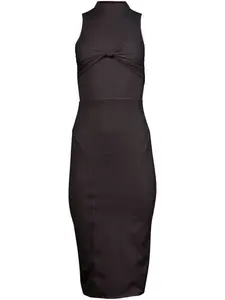 Платье миди из джерси с узлом Fleur Du Mal, черный