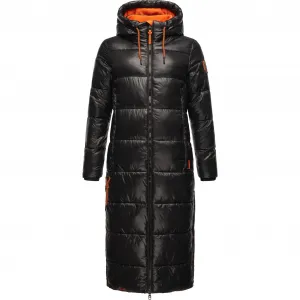Стеганое пальто Наваху "Schmuseengel", зимняя стеганая куртка на теплой подкладке с контрастными деталями Navahoo, черный