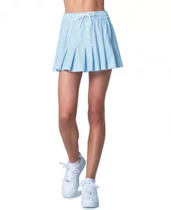 Льняная полосатая юбка с высокой талией Lucky In Love, синий