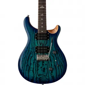 Электрогитара PRS SE Exotic Custom 24 из болиголова с корой ясеня, Lake Blue