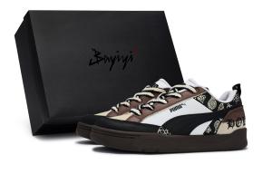 Кроссовки для скейтбординга Park Lifestyle унисекс с низким верхом, черный/белый, коричневый Puma