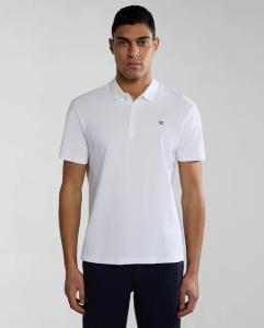 Ealis SS Sum Мужская однотонная рубашка-поло из пике с короткими рукавами Napapijri, белый