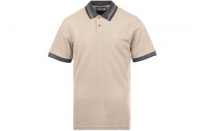 Поло с коротким рукавом и вышитым логотипом VERSACE JEANS COUTURE, бежевый