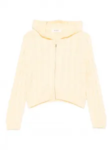 Толстовка на молнии с вязаным узором "косы" Vicolo, желтый