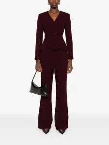 Расклешенные брюки с карманами Roland Mouret, красный