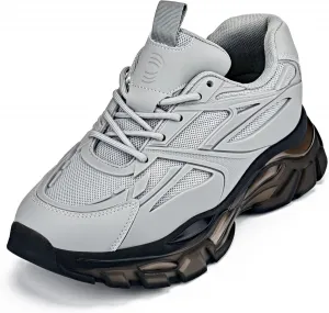 Мужские невидимые обувь-поднимающие рост CALTO - бежевый/полупрозрачная подошва из оникса, массивная подошва, спортивные кроссовки на шнуровке - увеличение роста на 2,6 дюйма - S5283 - размер 8 D(M) US No Brand