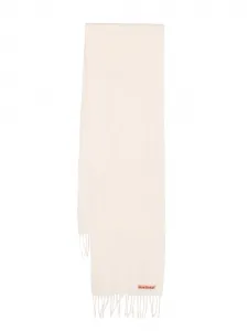 Шерстяной шарф с нашивкой-логотипом Acne Studios, белый