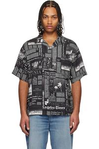 Palm Angels Черная футболка с надписью «Новости Los Angeles Times»